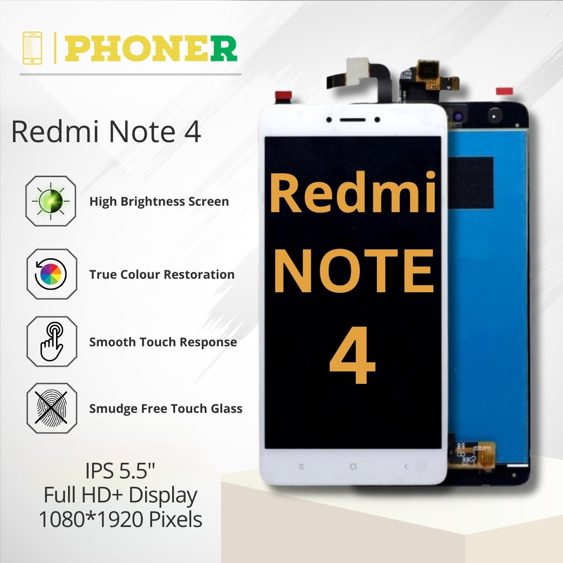 Mi Redmi Note LCD Display Folder Genuine Replacement For
