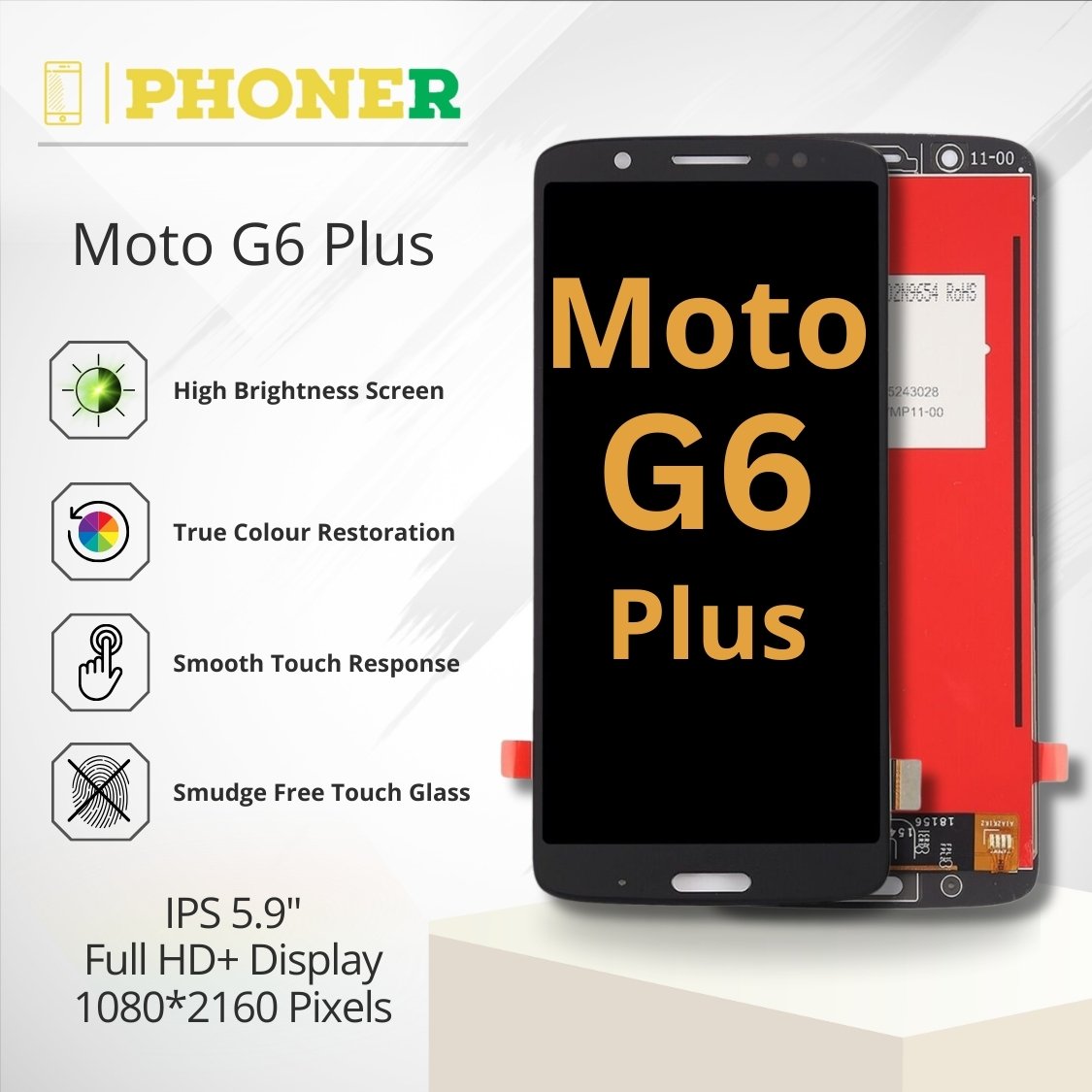 Moto G6 Plus LCD Display Folder Genuine Replacement for Superior Visuals  Cash On Delivery