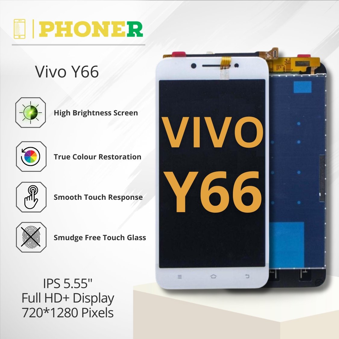 Mobile Y66 Back Panel Maitus For Vivo Y66 Back Cover With Free