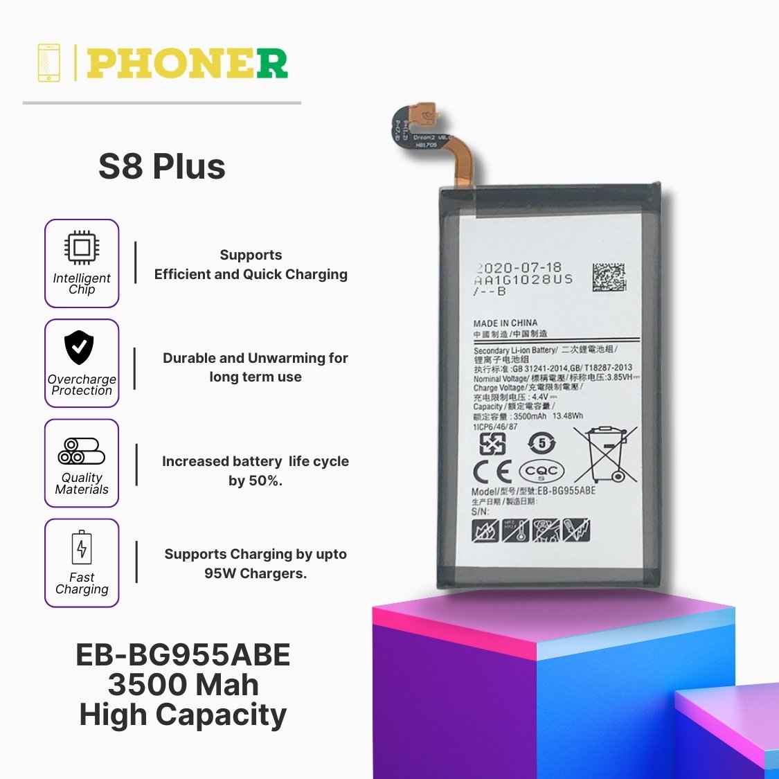 Mobile Battery for Samsung Galaxy S8 Plus Unleashing Extended Power Cash On Delivery COD