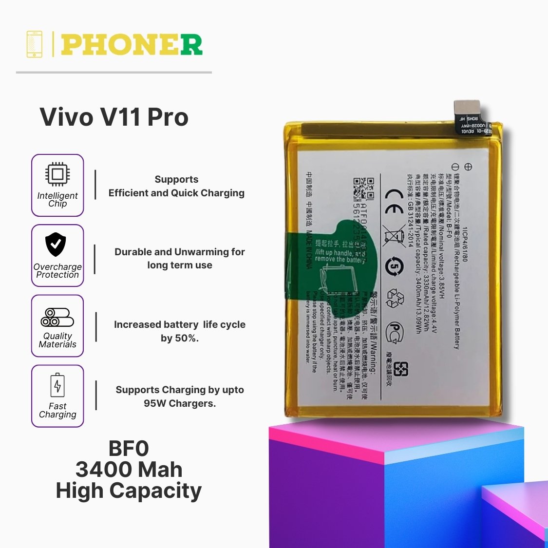 Mobile Battery For Vivo V11 Pro BF0 - Elevate Your Vivo V11 Pro Experience  - Cash On Delivery | COD