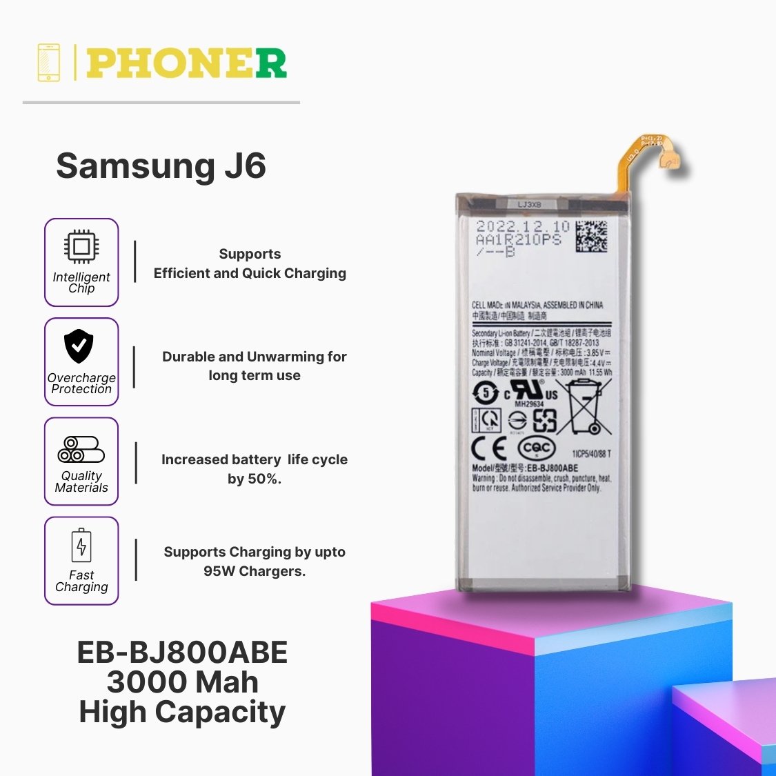 Mobile Battery For Samsung Galaxy J6 Unleash Power and Performance Cash  On Delivery COD