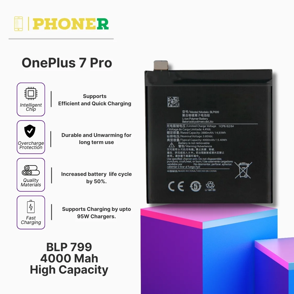 Samsung Galaxy Welzone Iphone Battery Price Mobile Battery For OnePlus Pro  BLP699 Unleash Boundless Power Cash