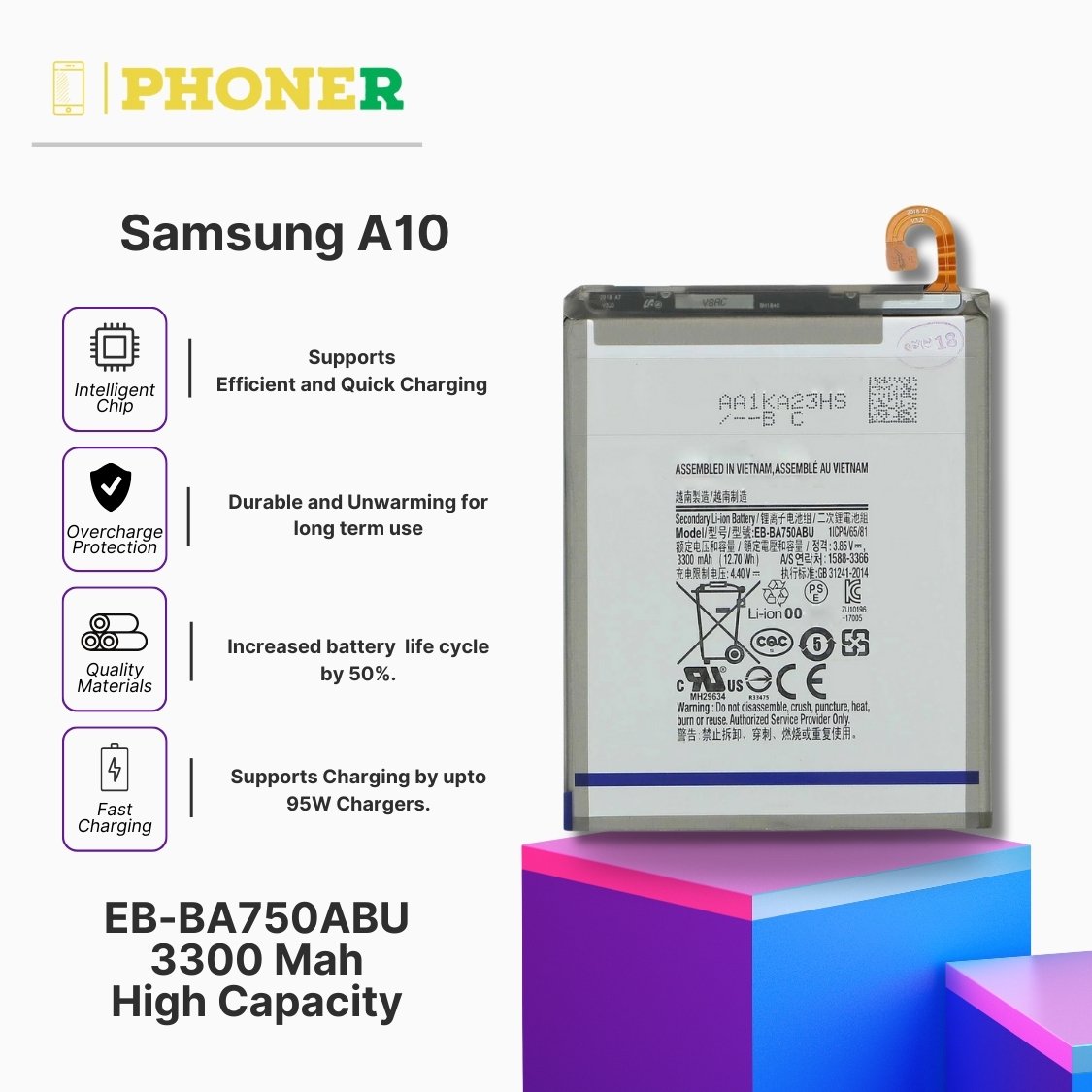 Mobile Battery for Samsung Galaxy A10 Revitalize Your Galaxy A10 with  Extended Power Cash On Delivery COD