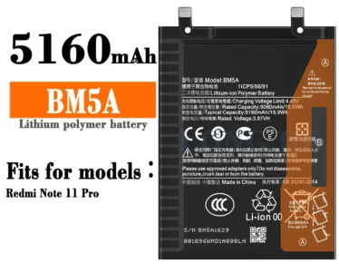 Mobile Battery For Mi Redmi Note 11 Pro BM5A 5 e1727267867263